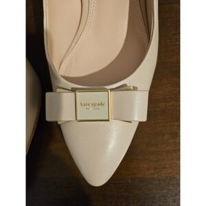 Kate Spade New York Bowdie Ballet Pump Pale Vellum Leather Feminine Chic 8.5 NIB